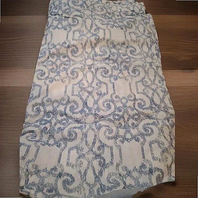 4pc Set AWESOME Pottery Barn Blue Margot Scroll King Duvet Euro Shams Organic