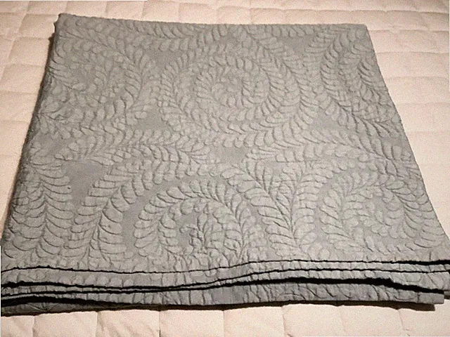 Casa Zeta-Jones Light Blue Scroll King Bed Spread Coverlet 117x112