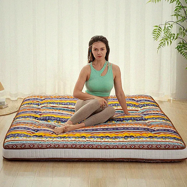Extra Thick Japanese Futon Mattress - Roll Up Bed Topper for Guests & Travel