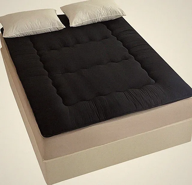 Futon Mattress,Japanese Foldable Bed,Roll up Sleeping Pad (Black, Twin)