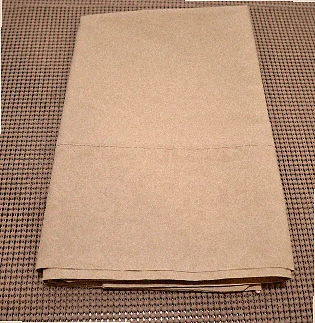HOME DESIGN King Pillowcase Cotton Blend Beige Scroll Damask
