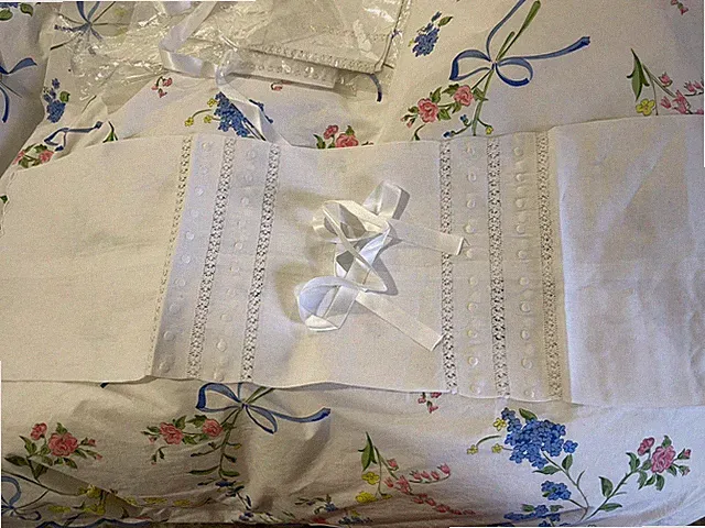 Le Blanc France New 1pc Bolster Sham Neck Roll 100% Cotton Embroidery LAST