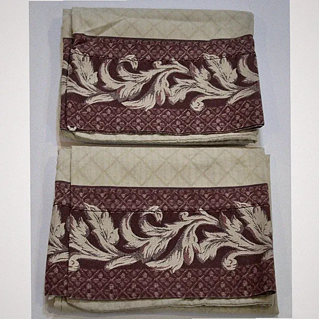 Pillowcase Pair Tan Purple Scrolls Standard Blend Westpoint Stevens Vintage