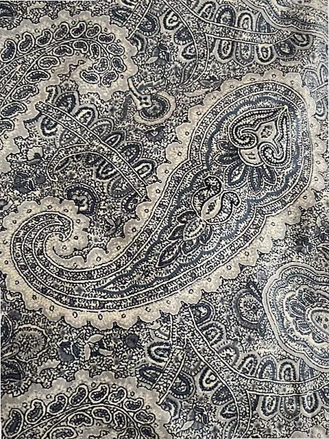 Ralph Lauren Sham EURO Paisley Bantry Scroll Blue Cotton Flannel NEW