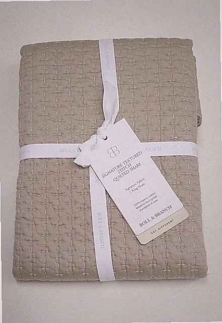 Roll & Branch Signature Textured Stitch Quilted Sham King Oak