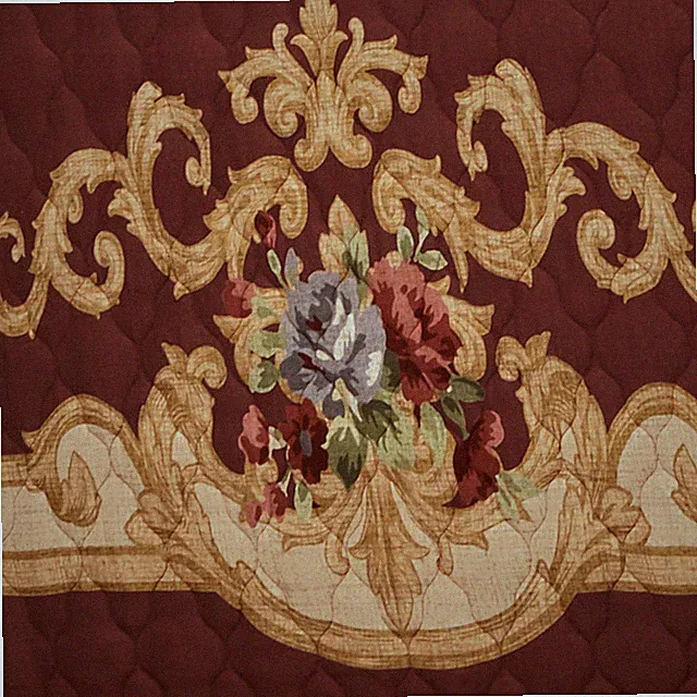 Savonnerie Bedspread Set, Quilted, Aubusson, Scrollwork, Floral