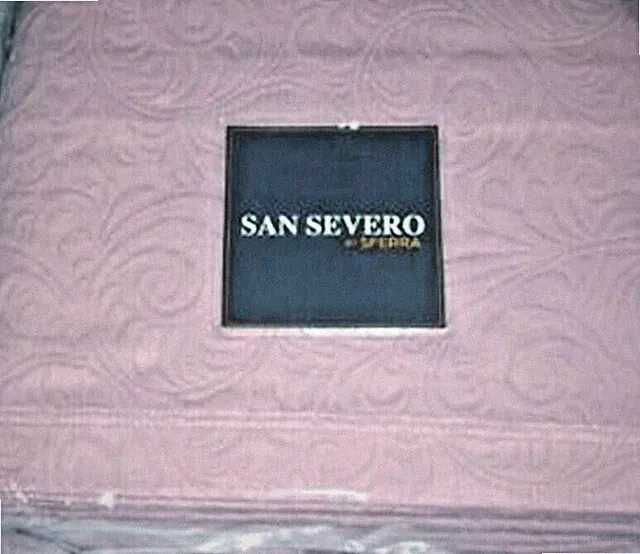 Sferra Hannah Lavender King Coverlet & Shams Set Cotton Matelasse Scroll 3PC New