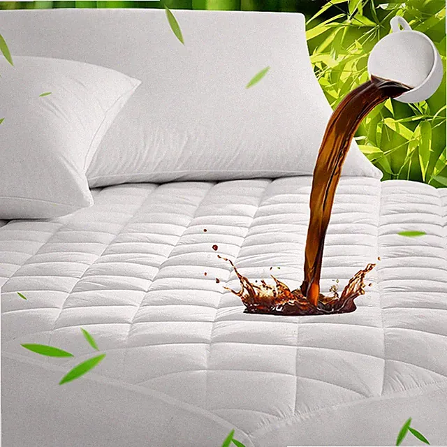 UNILIBRA Queen Mattress Pad Waterproof Rayon Made from Bamboo, Fitted Deep Po...
