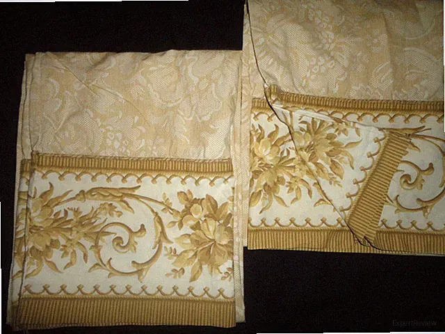 VINTAGE ECHO SCROLL FLORAL TAN & GOLD TUSCAN (2PC) KING PILLOWCASES 19 X 38