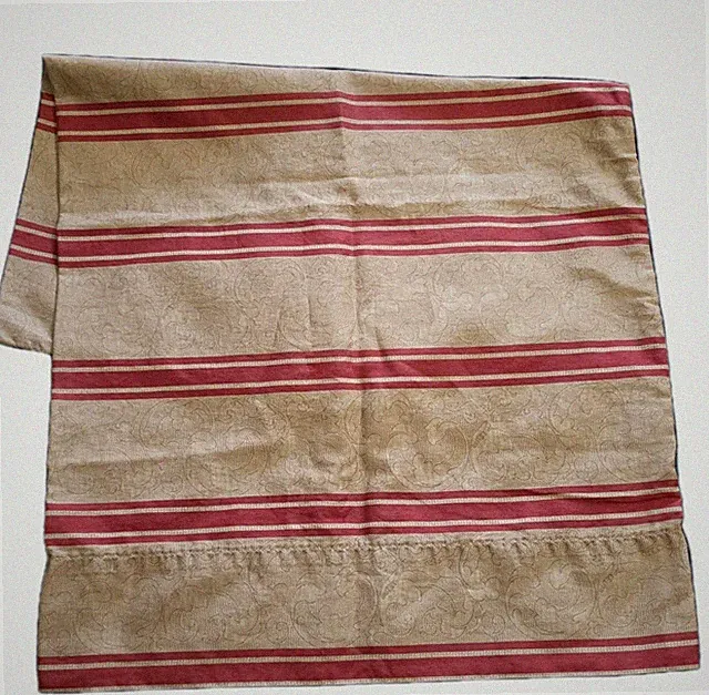 VTG Ralph Lauren BERTRAND Stripe Standard Pillowcase Red Jardiniere Brown Scroll