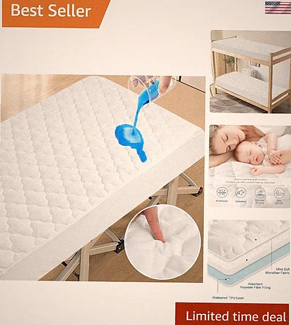 Waterproof Quilted Cot Mattress Protector Pad, 30" x 75" with Deep Pocket